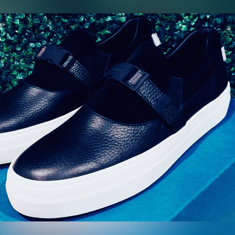 BUSCEMI 40MM LEATHER SKATE LES LOW-TOP TRATRAINERS IN BLACK SIZE 46
(Brand New)